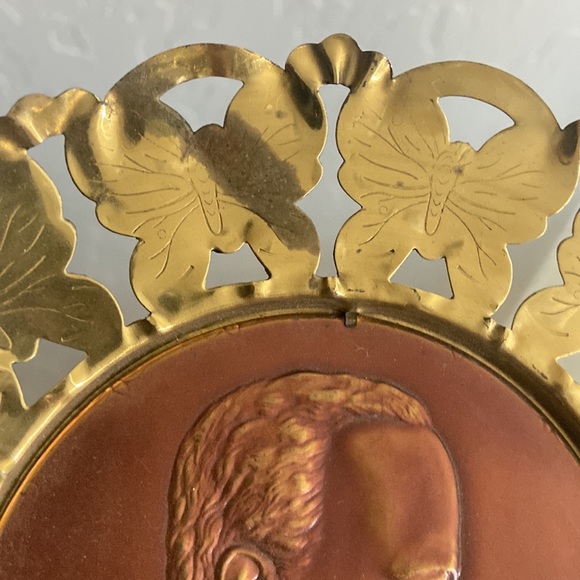 Vintage antique 1930’s brass composer wall decor BRAHMS/TCHAIKOVSKY/MENDELSSOHN - Picture 3 of 7